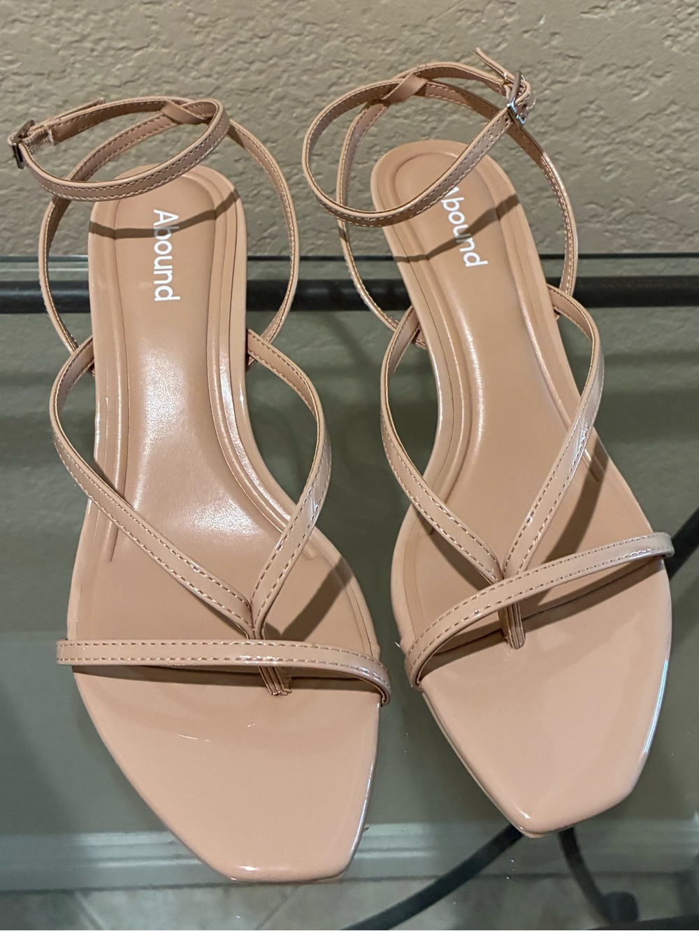 Nordstrom Abound Nude Strappy Ankle Strap Sandals